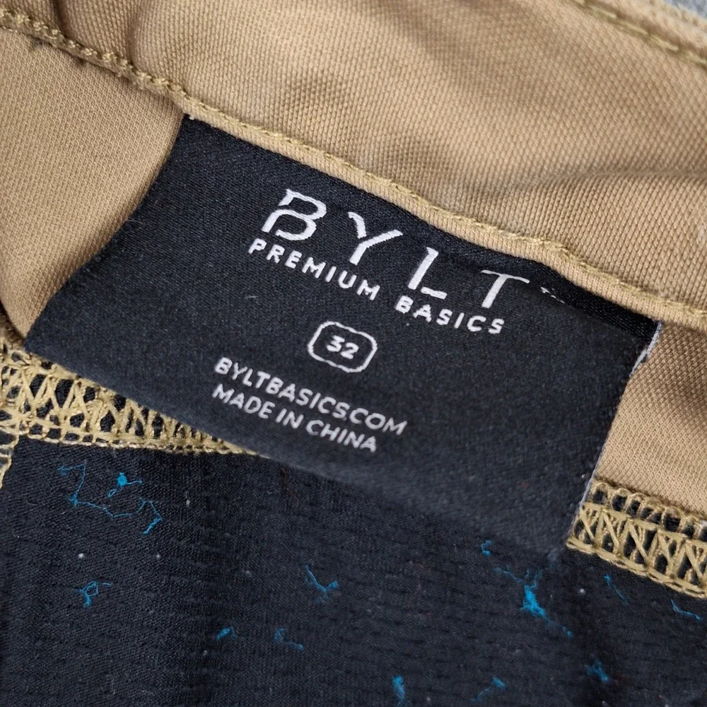 Bylt Premium Everyday Pants Mens 32x29 Khaki Performance Golf Chino Athletic